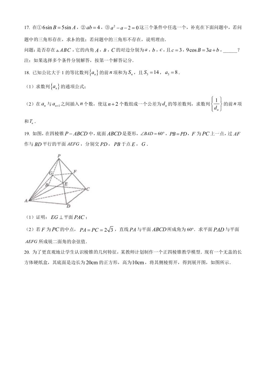 山东省泰安市2021届高三上学期期末考试数学试题 Word版含答案