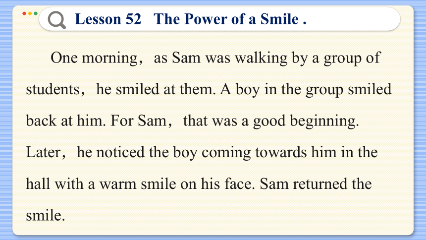 Lesson 52  The Power of a Smile 课件（38张PPT)