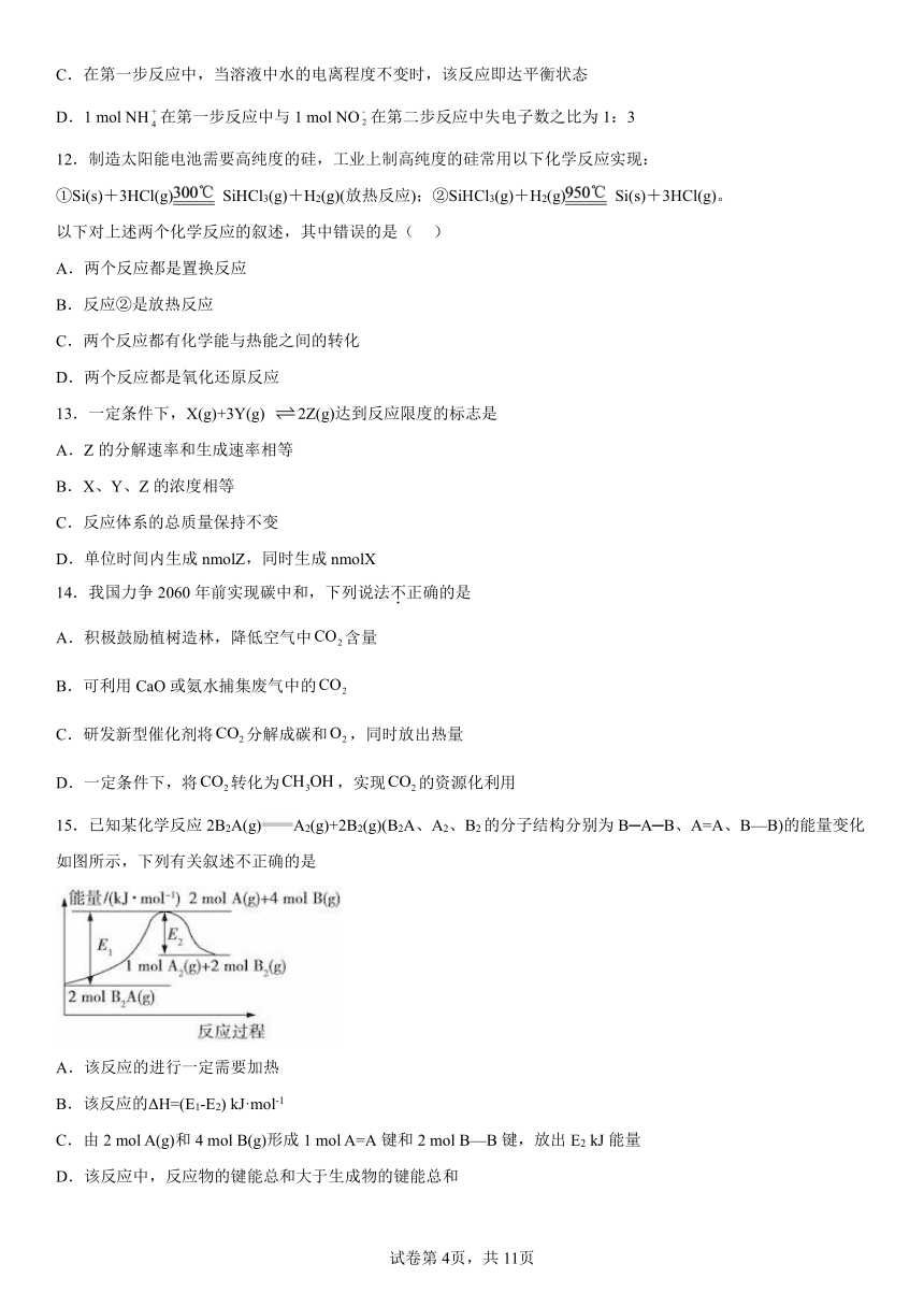 第六章化学反应与能量检测题（含解析）2022---2023学年高一下学期化学人教版（2019）必修第二册