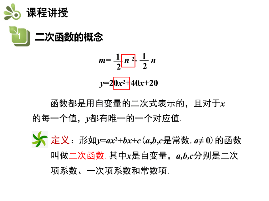 北师大版九年级数学下册教学课件：2.1  二次函数(共20张PPT)