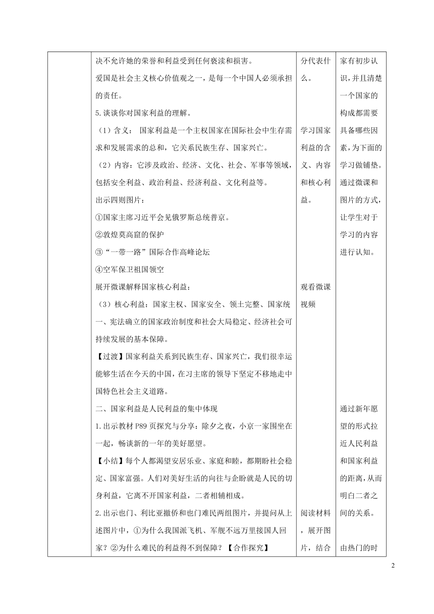 8.1国家好 大家才会好教案