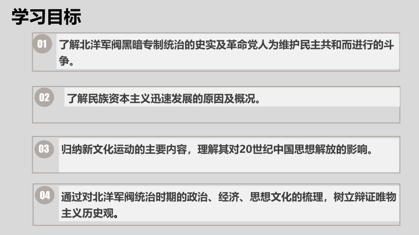 第20课 北洋统治时期的政治、经济与文化 课件