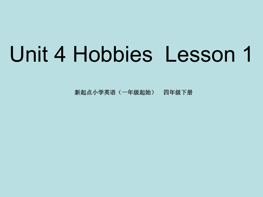 Unit 4 Hobbies Lesson 1课件(共17张PPT)