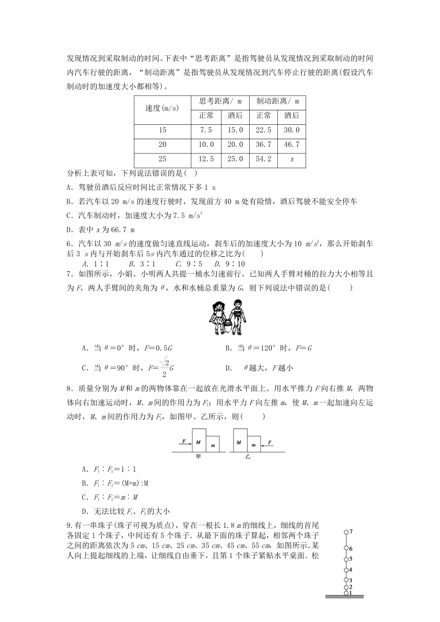 辽宁省抚顺市第六重点高中2020-2021学年高一上学期期末考试物理试题（Word版含答案）