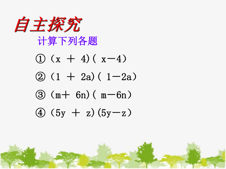 湘教版七年级下册 2.2.1 平方差公式课件(共15张PPT)