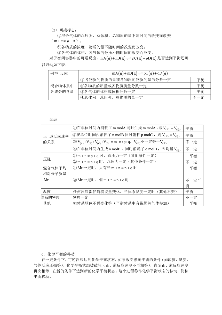 2021-2022学年暑假预习2.2 化学平衡（一）讲义（Word含答案）