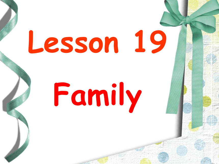 Unit4 Lesson19 Family 课件(共20张PPT)