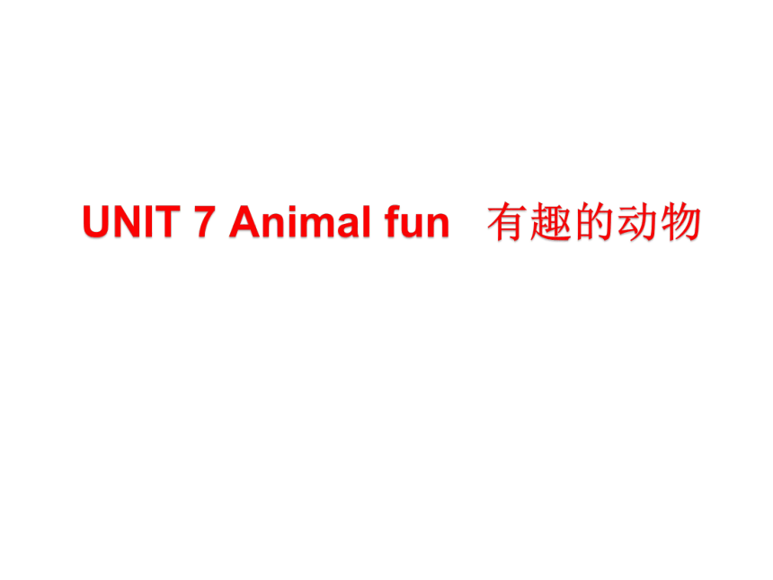 剑桥少儿英语预备级Unit7 Animal fun 课件（13张）