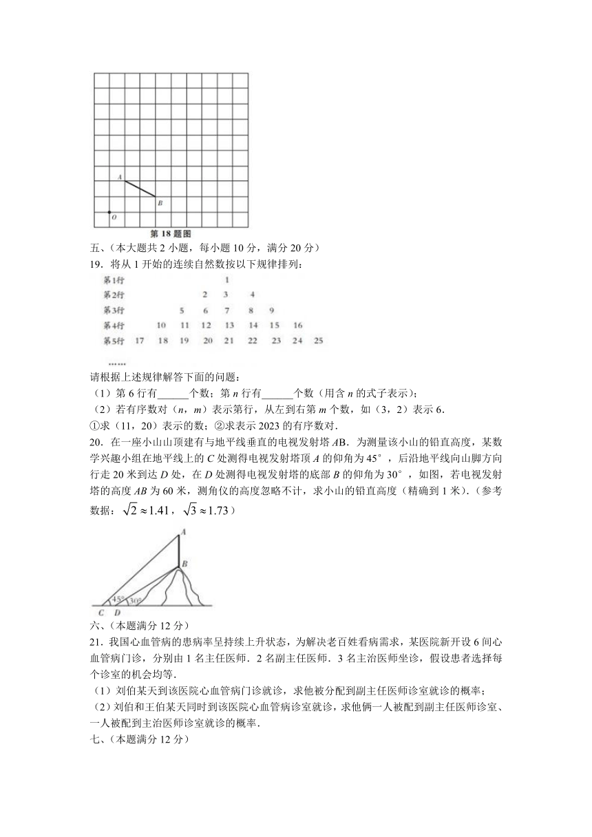 2023年安徽省合肥市九年级下学期双减调研数学试卷（含答案）