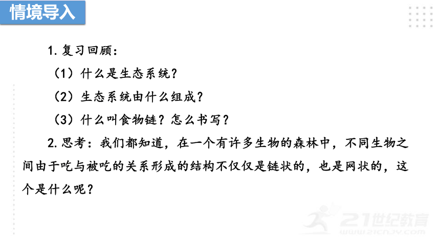 人教版七年级生物上册1.2.2生物与环境组成生态系统课件（第2课时）（22张PPT)