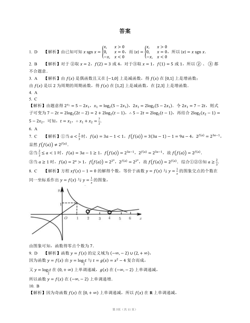 2023届高考数学三轮冲刺卷：特殊函数（含解析）