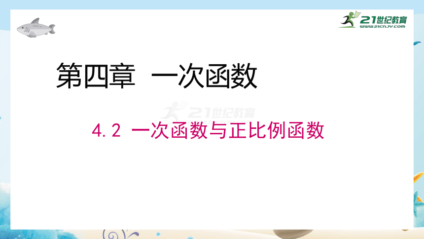 4.2 一次函数与正比例函数 课件（共21张PPT）