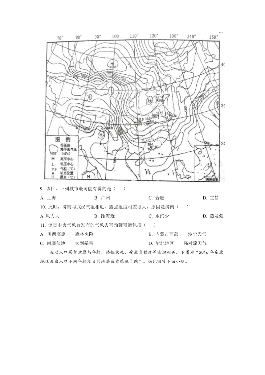 江苏省2022-2023学年高三上学期第二次大联考地理试题（含答案）