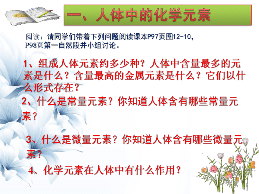 2020-2021学年人教版初中化学九年级下册第十二单元 课题2  化学元素与人体健康 课件(共26张PPT)