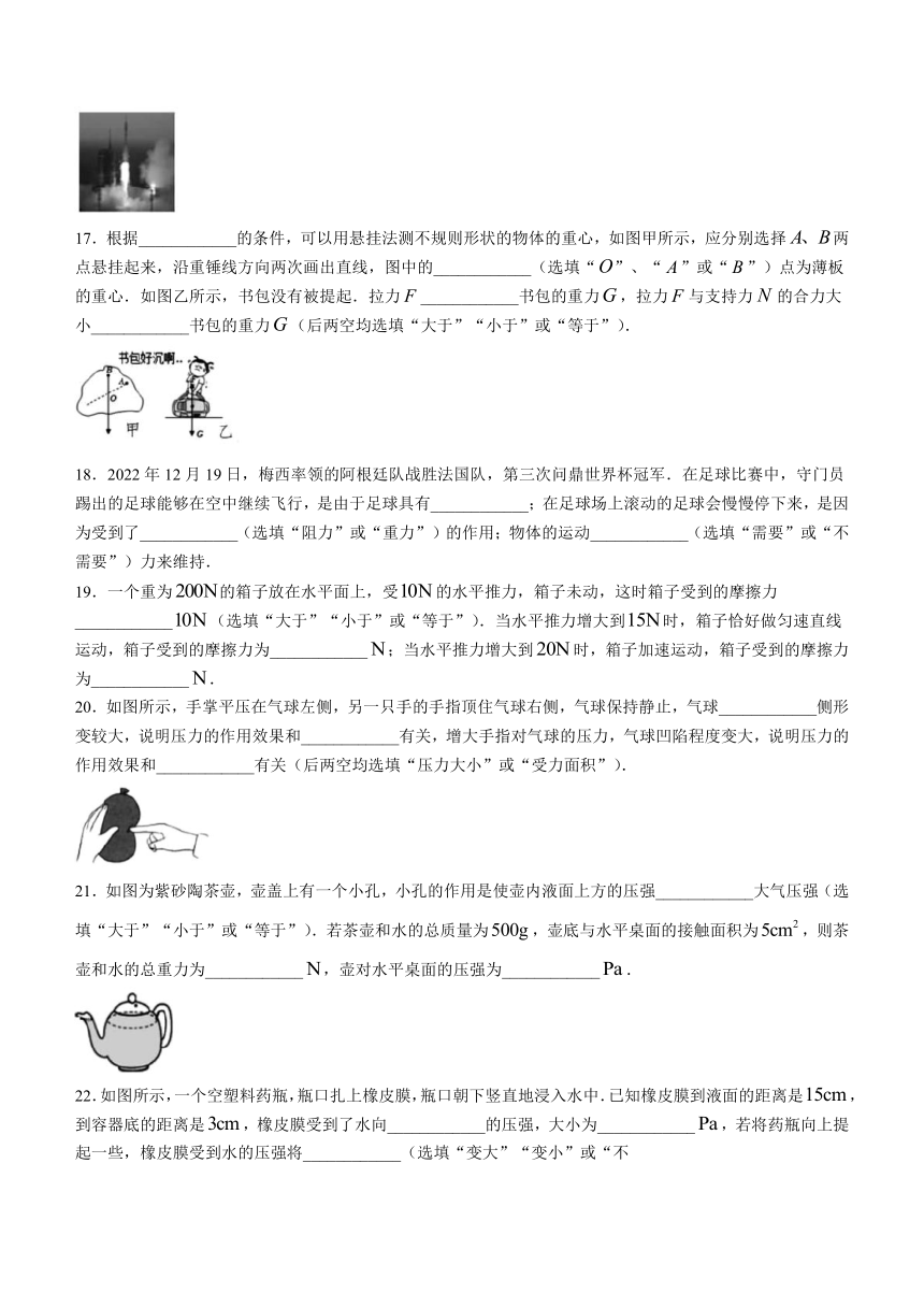 河北省保定市定州市2022-2023学年八年级下学期期中考试物理试题（有答案）