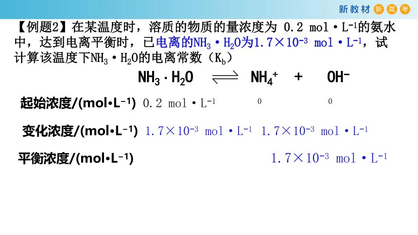 化学人教版2019选择性必修1 3.1.3 电离平衡常数（共28张ppt）