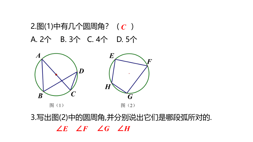 苏科版数学九年级上册 2.4 第1课时 圆周角的概念与性质 同步课件(共19张PPT)