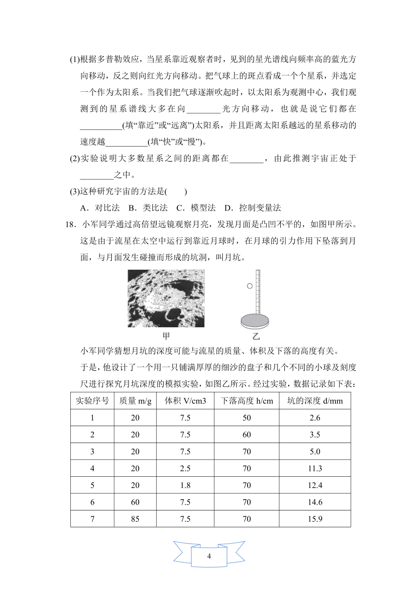 北师大版物理九年级下册第十六章粒子与宇宙达标检测卷（含答案）