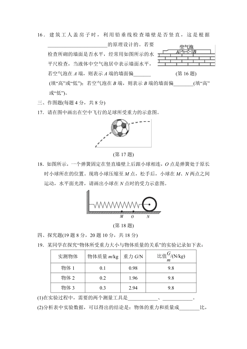 教科版物理八年级下册第7章 力 达标测试卷（含答案）