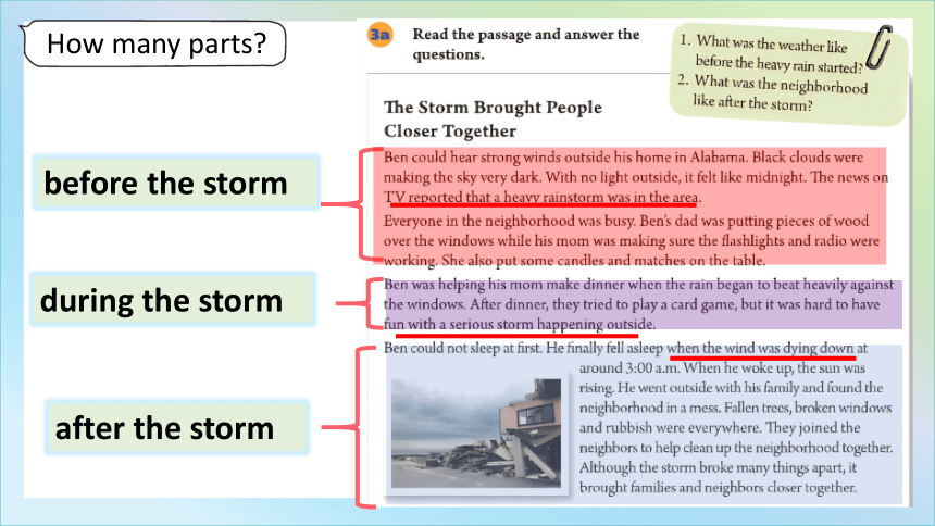 Unit 5 What were you doing when the rainstorm came? Section A 3a小阅读课件 (共20张PPT)