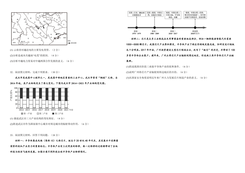 黑龙江省双鸭山市第一中校学2023-2024学年高二下学期4月月考试题 地理 （解析版）