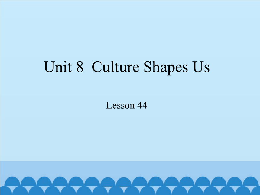 Unit 8  Culture Shapes Us Lesson 44 课件(共17张PPT)