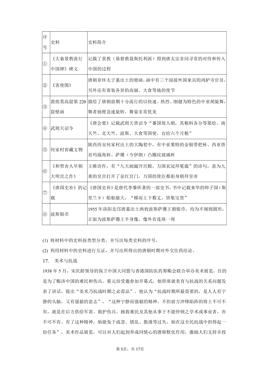 2023年北京市丰台区高考历史二模试卷（含解析）