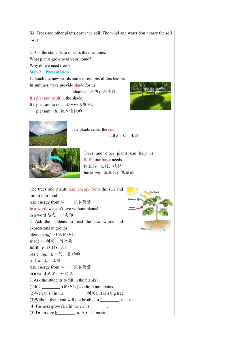 Lesson 8 Why Are Plants Important 教案