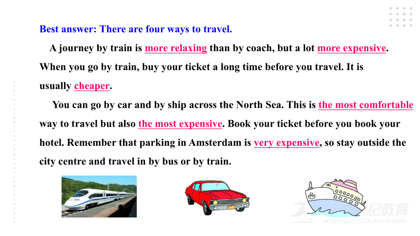 Module 4 Planes, ships and trains Unit 2 What is the best way to travel？课件37张PPT