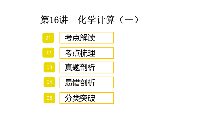 2022年中考化学考点专项突破课件： 第16讲  化学计算题（一）(共34张PPT)