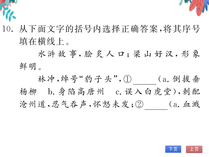 【统编版】语文九年级上册 第六单元 名著导读(二) 习题课件（通用版）