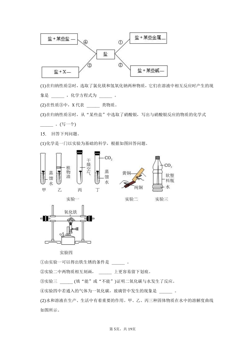 2023年宁夏银川重点中学中考化学一模试卷(含解析)