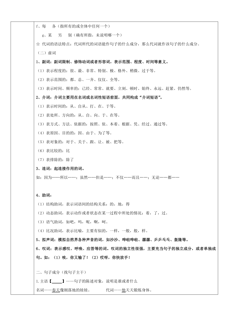 第02讲 语法-2021-2022学年八年级语文暑假衔接教案（含答案）