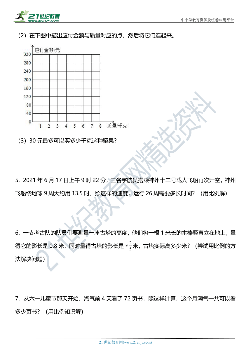 北师大版小学数学六年级下册第四单元专项训练 《应用题》（含答案）