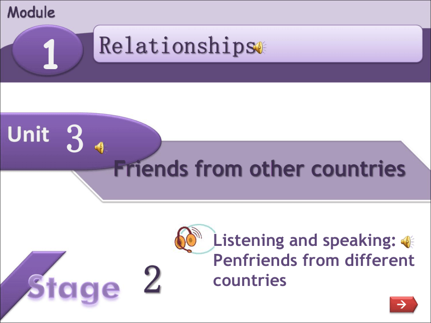 Module 1 Relationships Unit 3 Friends from other countries Stage 2 听说课 课件（28张PPT内嵌音频） 2022-2023学年牛津上