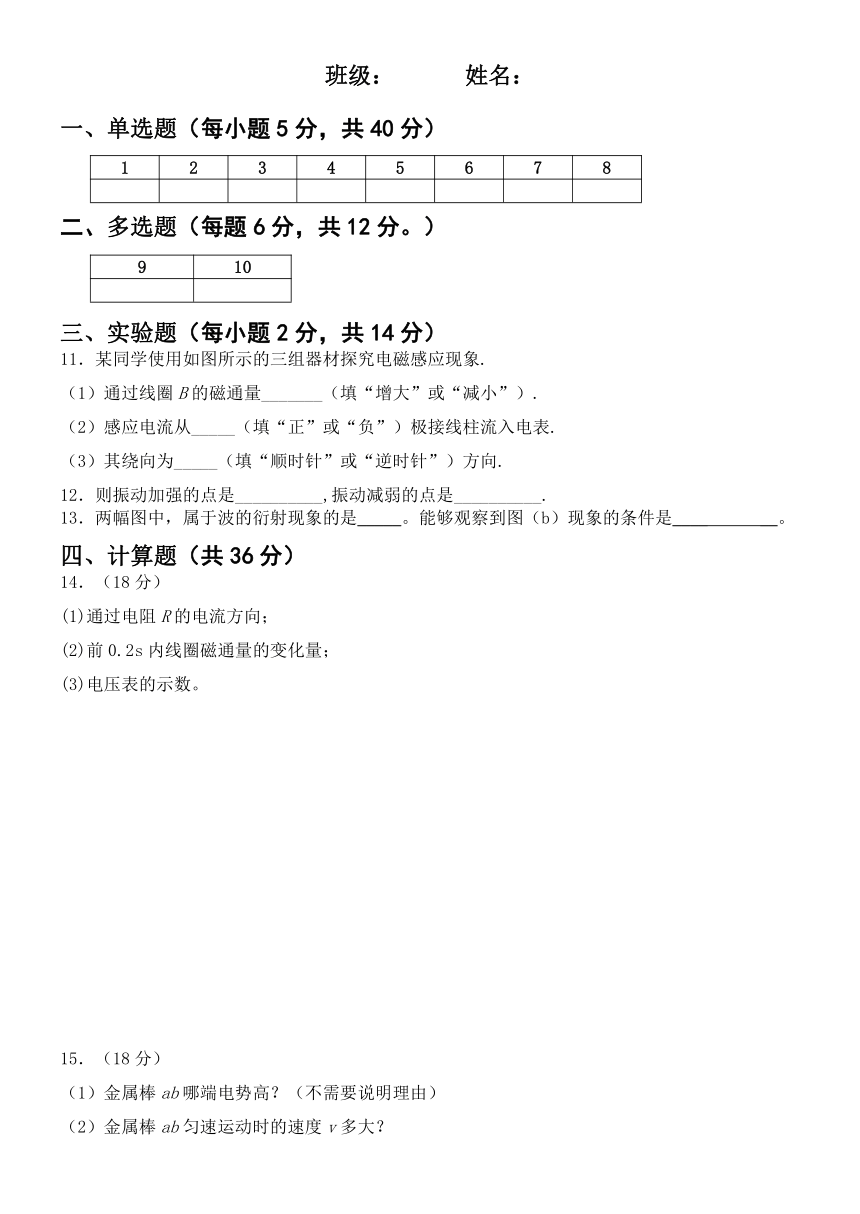 黑龙江省海林市朝鲜族中学2023-2024学年高二下学期第一次月考物理试卷（含解析）