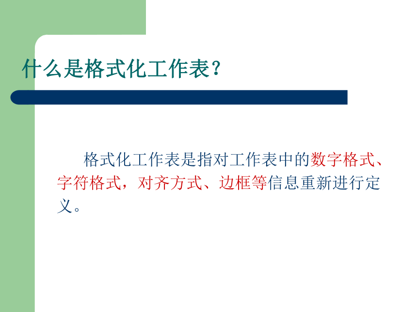 沪科版八上信息技术 2.3格式化工作表 课件（13ppt）