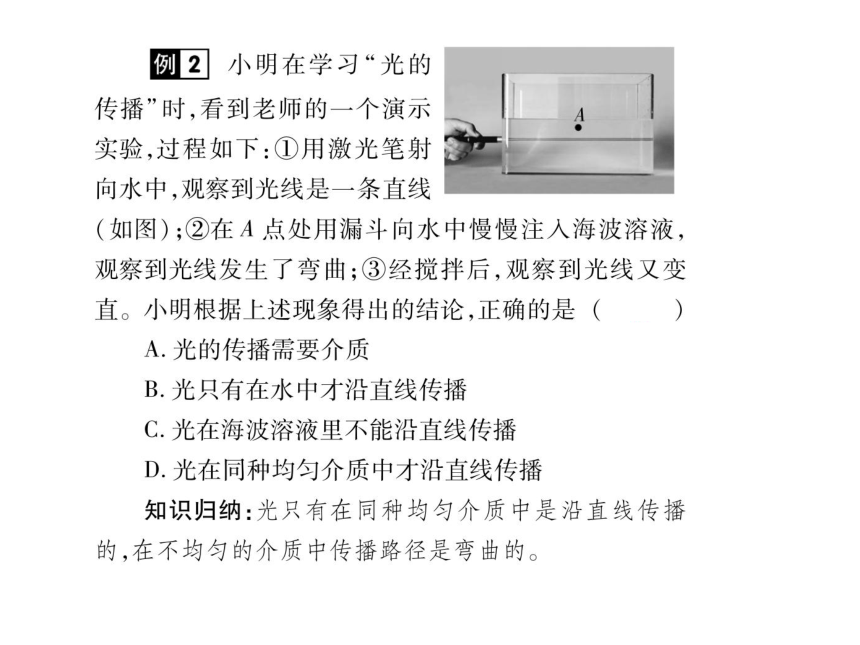 2021-2022学年八年级上册人教版物理习题课件 第四章 第1节  光的直线传播(共24张PPT)