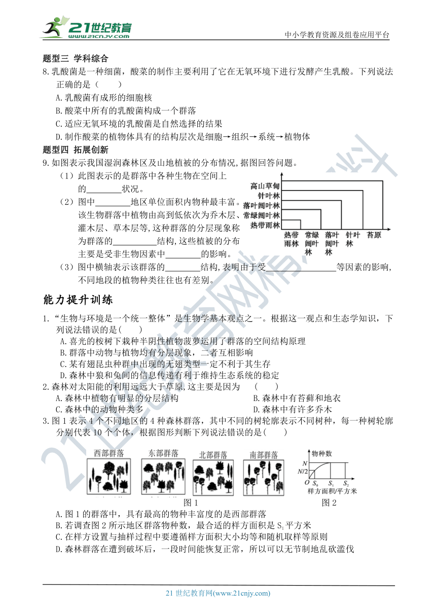 考试这样考--第3节 生物群落 同步练习（含答案）