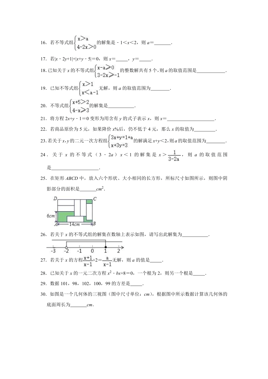 （人教五四版）2020-2021学年八年级数学下学期期末常考题（填空题30题）（Word版，附答案解析）