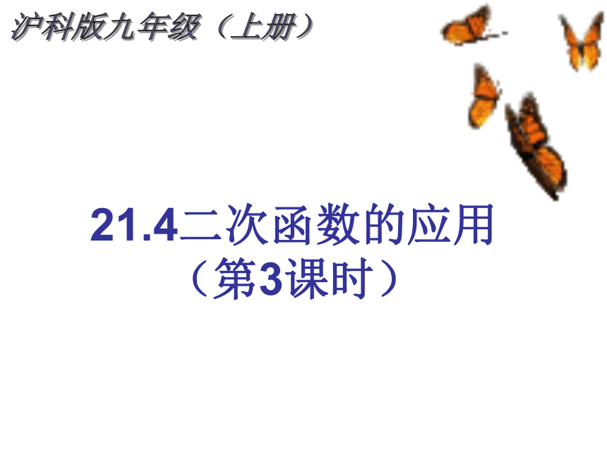 2021-2022学年度沪科版九年级数学上册课件 21.4二次函数的应用（第3课时）(共24张PPT)