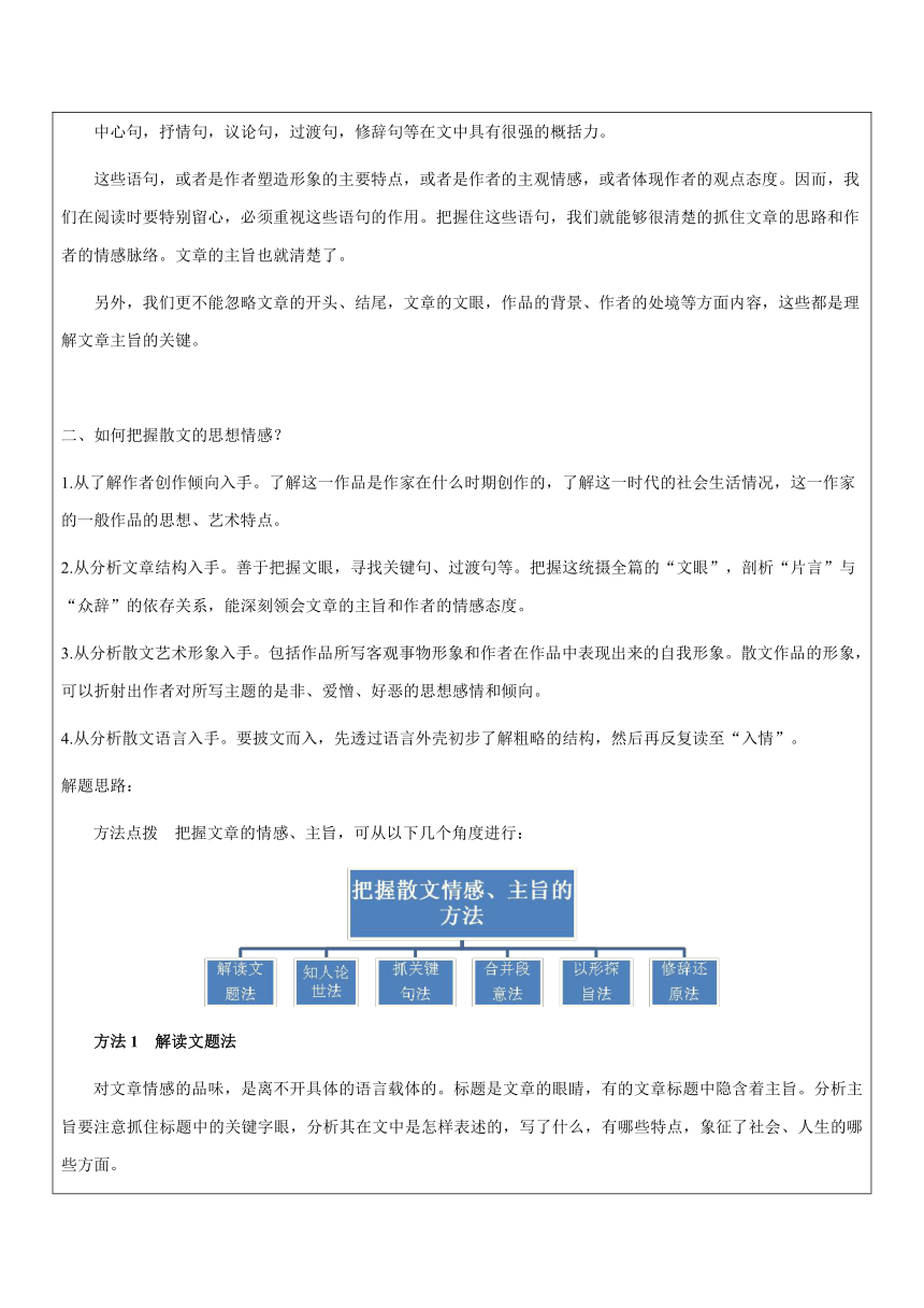 【机构专用】 写景状物散文（情感探究）讲义—八年级升九年级暑假辅导（含答案）