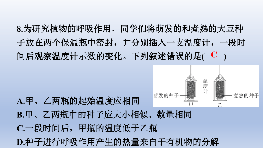 2023年中考生物复习专题★★★　绿色植物与生物圈中的碳—氧平衡　爱护植被，绿化祖国习题课件(共22张PPT)