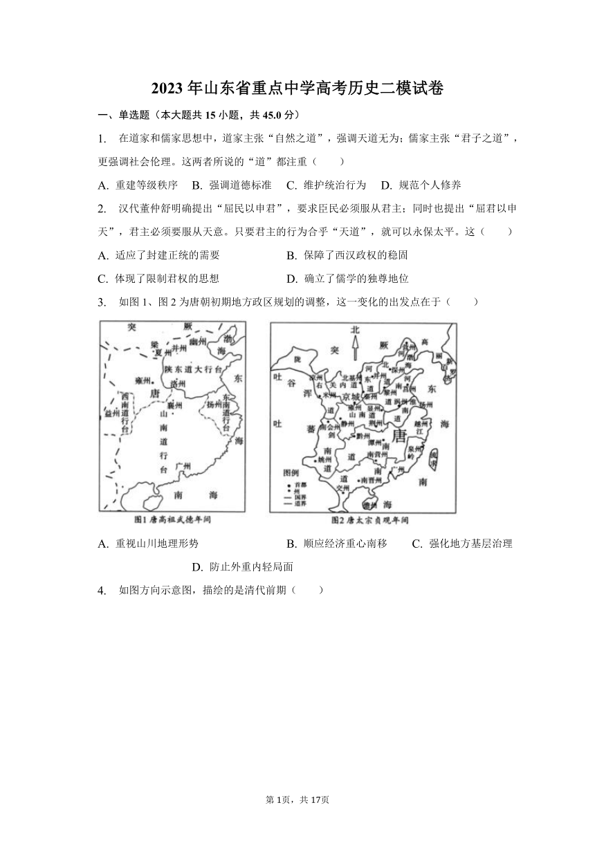 2023年山东省重点中学高考历史二模试卷（含解析）