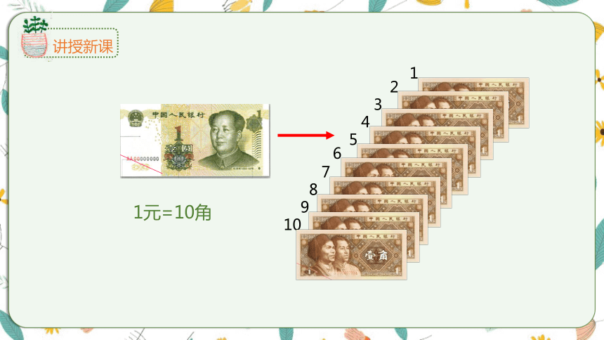 苏教版数学一下 5.1认识1元及1元以下的人民币（课件）