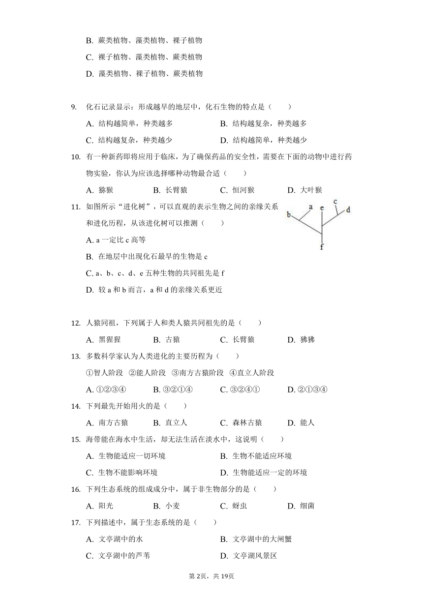 2020-2021学年山东省菏泽市成武县八年级（下）期中生物试卷（word版含解析）