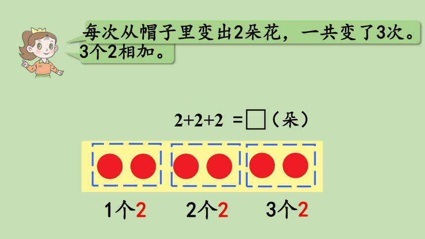 青岛版数学二年级上册 一看魔术——乘法的初步认识  信息窗1　求相同加数的和 课件（24张ppt）