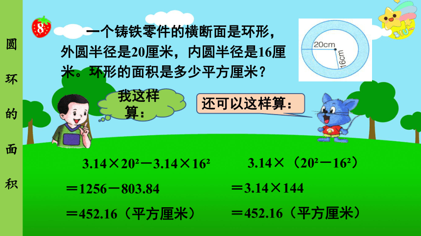 冀教版数学六年级上册 第4单元 圆的周长和面积-第6课时 圆环的面积 课件（12张ppt)