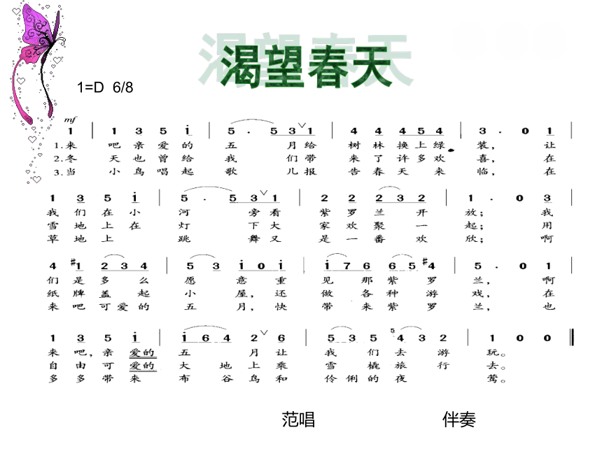 苏少版七年级下册 1.演唱 渴望春天 课件（15ppt）