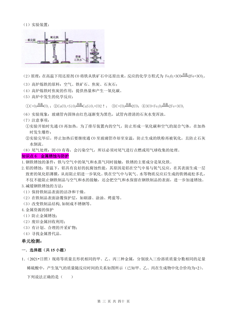 2022-2023学年下学期初中化学鲁教版单元黄金详解训练之金属(含解析)